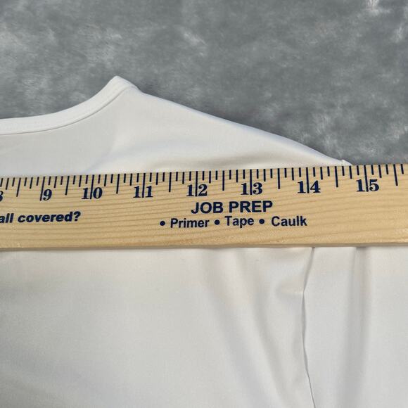 Lands End Swim Top Womens Small 6-8 White Tie Front Short Sleeve Blouson UPF 50 - Picture 7 of 15